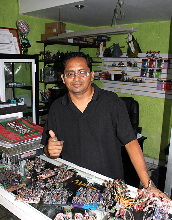 Pedro, owner of Gamers Den.