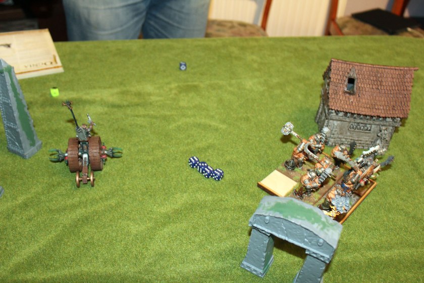 Doomwheel rolled right behind the unit of Ironguts.